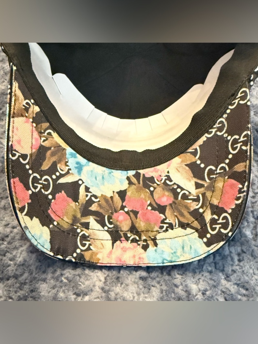 GG all over Blooms floral multi-color baseball cap hat Supreme canvas black NEW - Picture 13 of 13